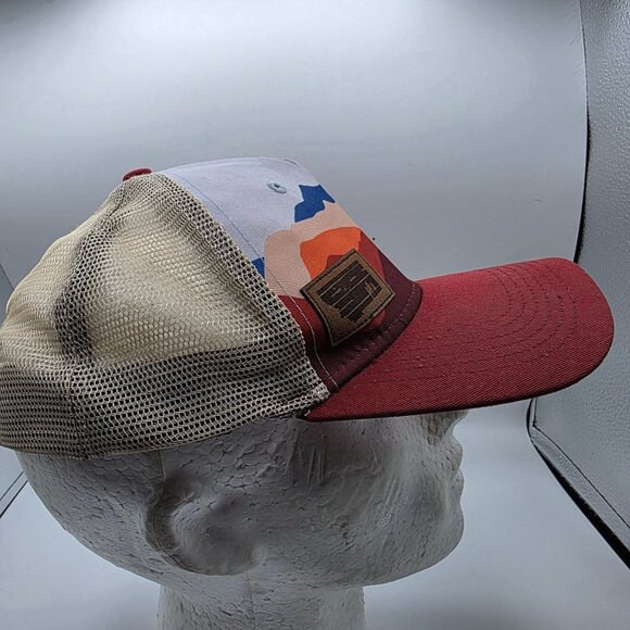 Locale Trucker Hat Multicolor Abstract Mountains Mens Adjustable Snapback Cap - Picture 4 of 9